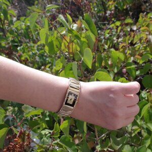 Celebrity Gold Plated & Black Band Watch Luxury